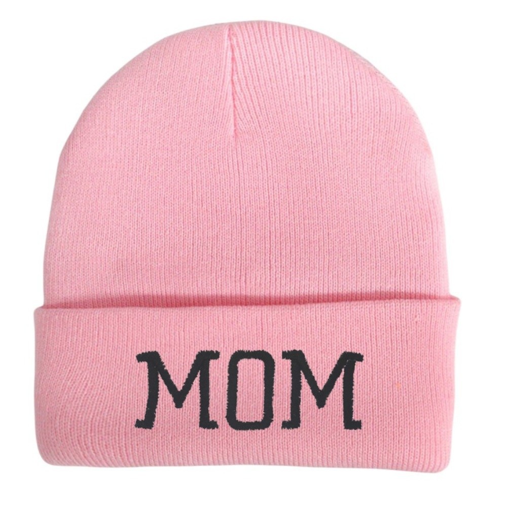Beanie Cuffed Knit - ミニマルな親子お揃いママパパビーニー帽、折り返しスタイルのソフトニットビーニー帽、伸縮性のある文字刺繍ビーニー、カップルギフト