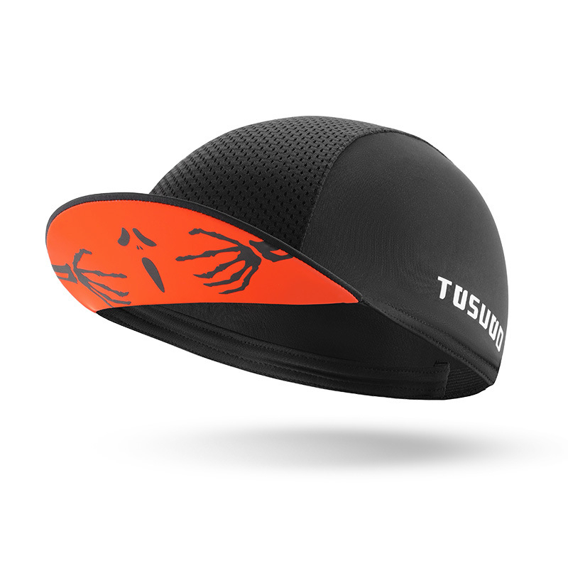 Skull Cap Helmet Liner - ハロウィンサイクリングスカルキャップゴーストフェイススマイリーフェイスキャロットパターン速乾性通気性日焼け防止ヘルメットライナーサイクリングアクセサリー