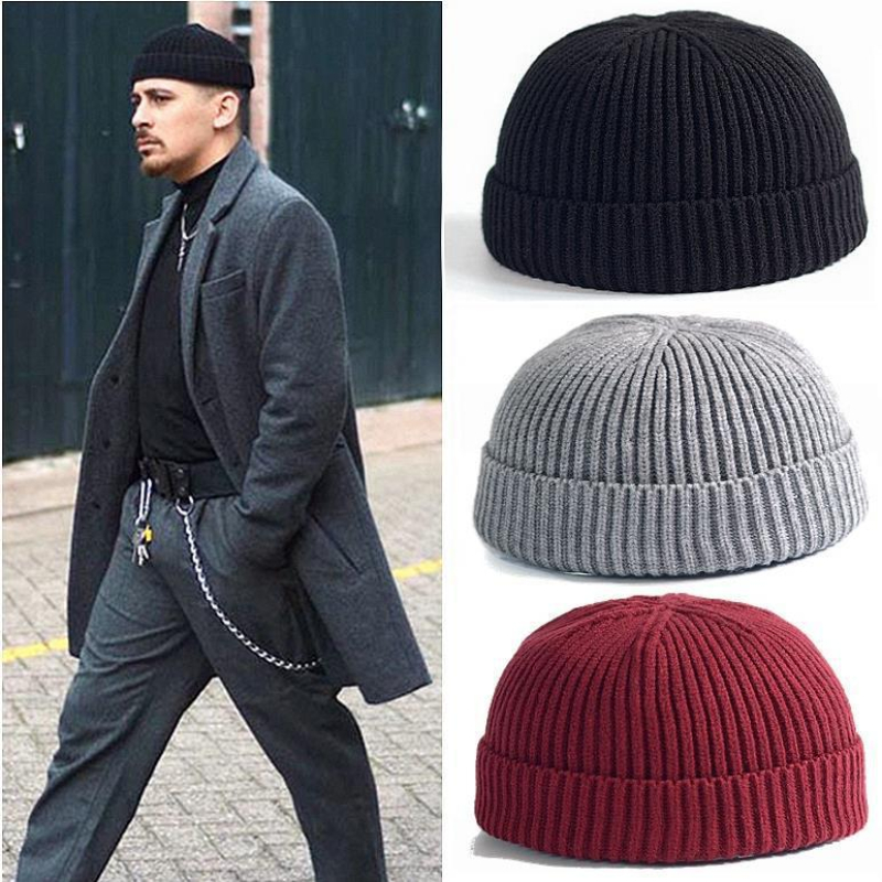 Beanie Cuffed Knit - 冬用ニット帽 暖かいアウトドアスポーツ用 防寒ランニングビーニーキャップ 伸縮性のある保温サイクリングスカルロールアップカフ付きキャップ