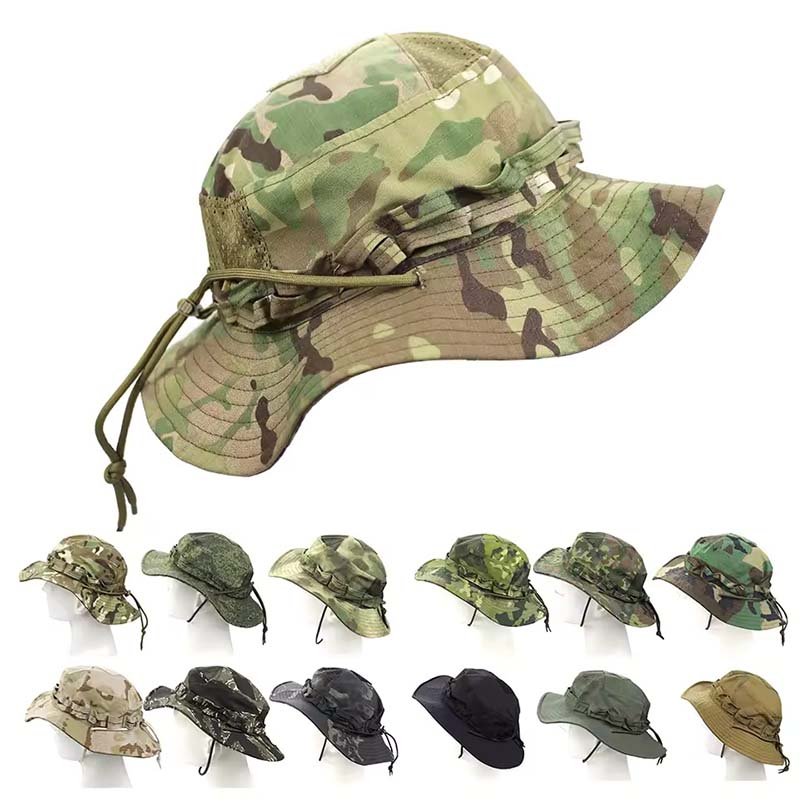 Boonie Hat Tactical - 迷彩戦術ブーニーハット キャンプ 登山 バケットスナイパーハット メンズ アウトドア
