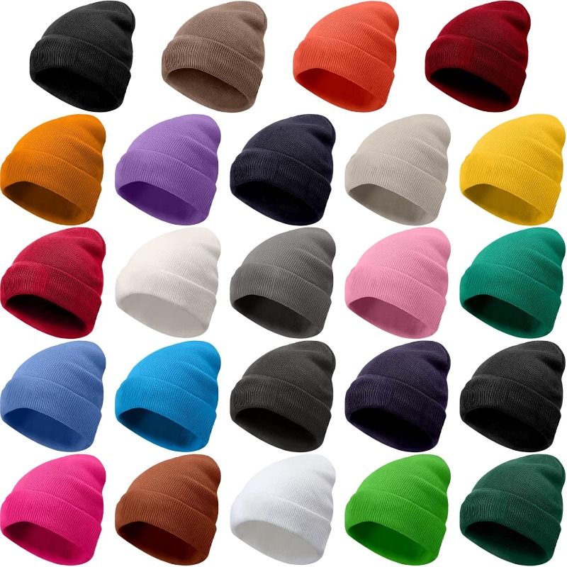 Beanie Cuffed Knit - 1個入り 冬用暖かい厚手ビーニー帽 男女兼用、シームレス冬ニットスカルキャップ、カフ付きフィッシャーマンビーニー 暖かいトラウラーウォッチキャップ