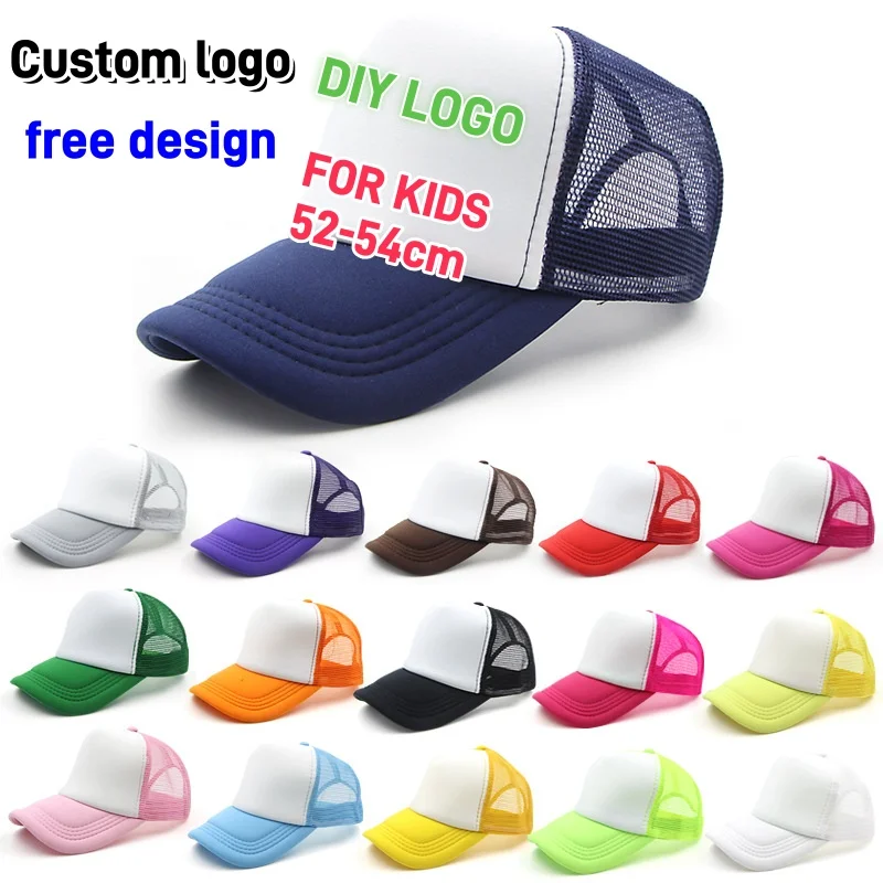 Visor Sun Hat - 子供用調節可能メッシュトラッカーハット、カスタムロゴ、個性DIYプリント野球帽、夏用サンバイザー帽、女の子と男の子向け