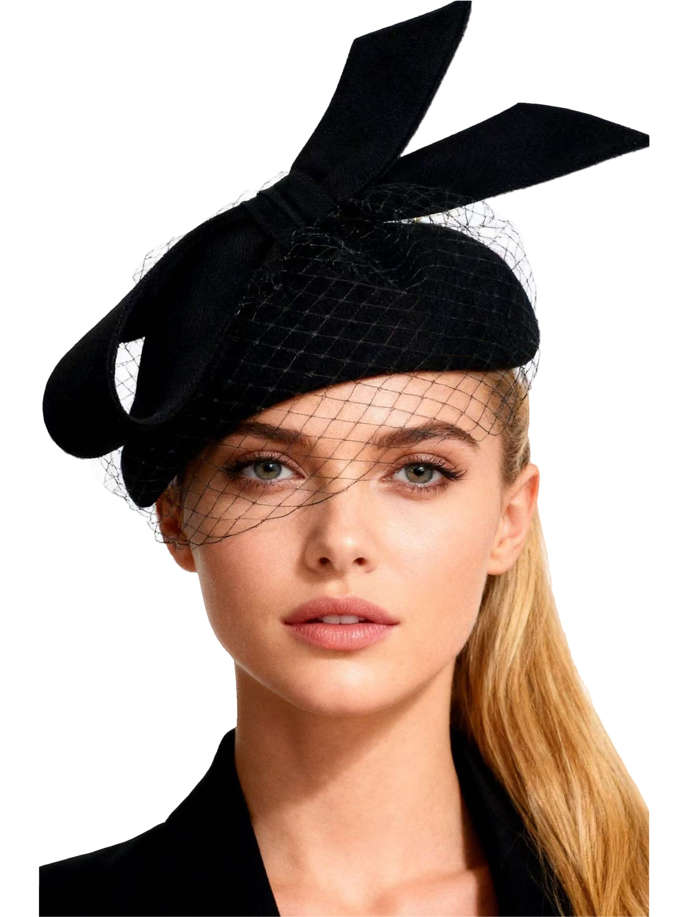 Fedora Hat Wool - フランス製ホワイトベレー帽、ファシネーター、冬用エレガントなトップハット、女性用、ボウノウウールフェルト、レディース、教会、ティーパーティー、ヘッドウェア、2025