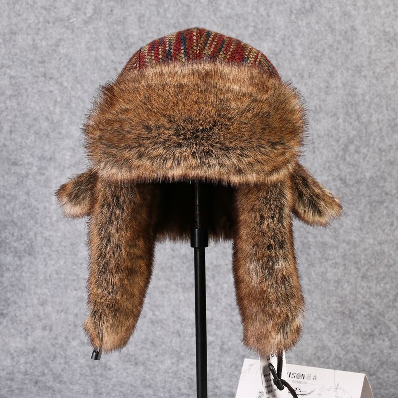 Trapper Hat Ear Flap - B-8433男爆撃機帽子レックスウサギの毛皮の帽子冬の雪のキャップロシアushanka帽子耳介スキーキャップ