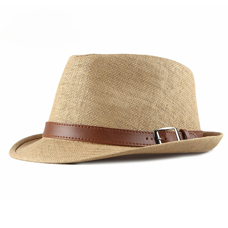 Fedora Hat Wool - 夏麦わら帽子男性韓国ファッション帽子女性サンバイザー英国レトロ紳士ジャズ帽子