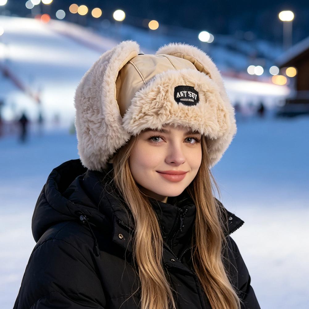 冬用フェイクファー裏地付きトラッパーハット、防風耳当て付きウ - Trapper Hat Ear Flap のレビューと価格