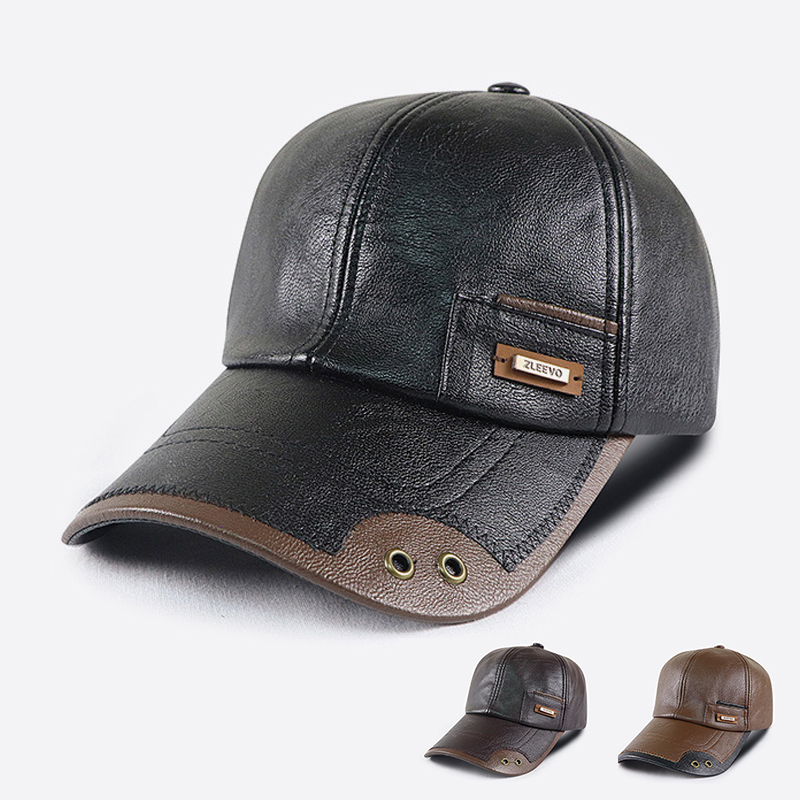 レトロPUレザー野球帽 メンズ 秋冬 ダッドハット 中年 ド - Baseball Cap Structured のレビューと価格