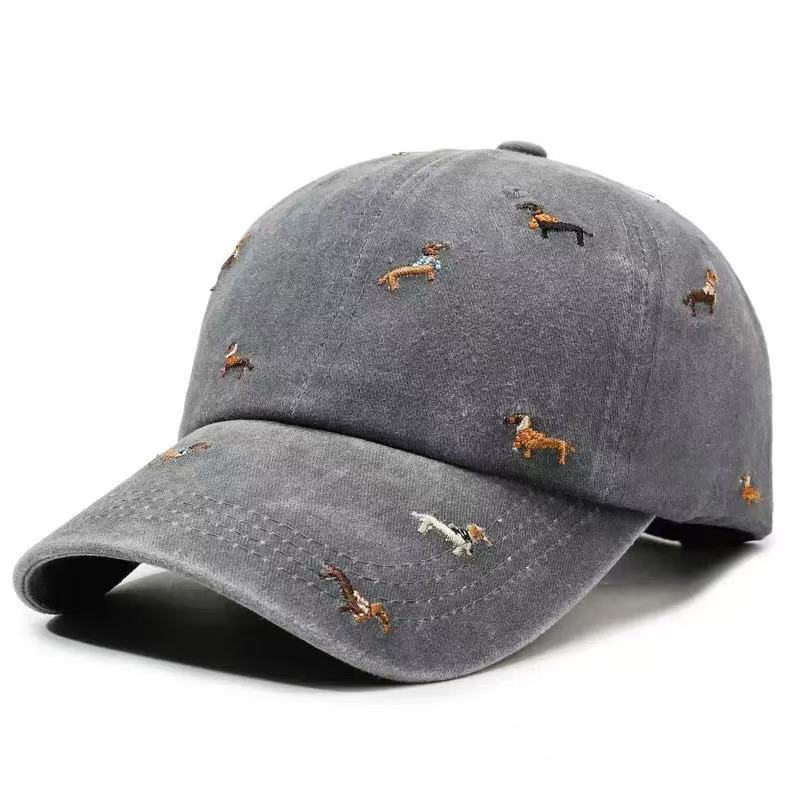ダックスフント刺繍ウォッシュドコットン調節可能な野球帽クラシ - Golf Cap Dad のレビューと価格
