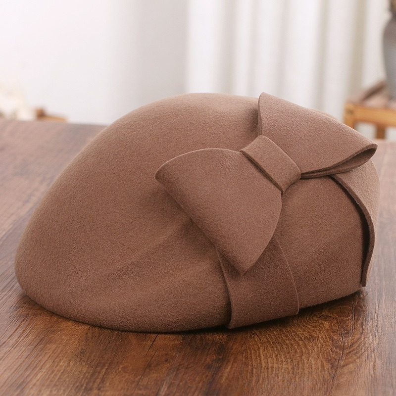 フランスのエレガントなメッシュボウウールベレー帽女性用ソフト - Fedora Hat Wool のレビューと価格