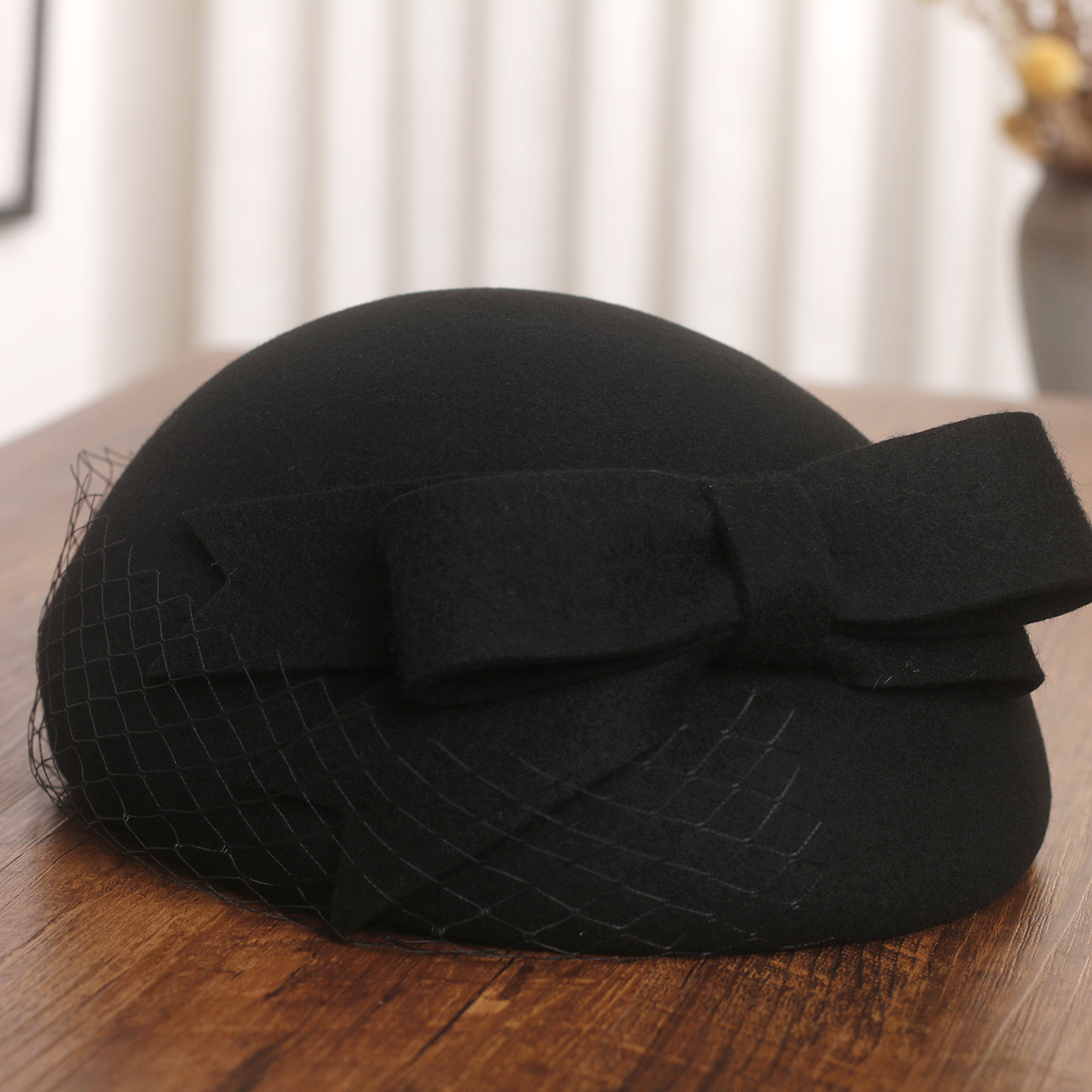 フランスのエレガントなメッシュボウウールベレー帽女性用ソフト - Fedora Hat Wool のレビューと価格