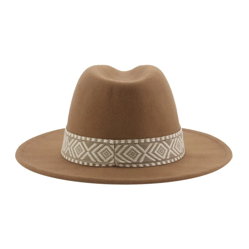 男性と女性のためのカウボーイスタイルのパナマハット,大きなつ - Fedora Hat Wool のレビューと価格