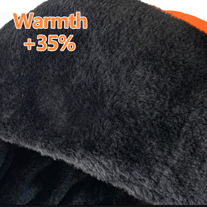冬用トラッパーハット 耳当て付き オレンジ＆蛍光グリーン 反 - Trapper Hat Ear Flap のレビューと価格
