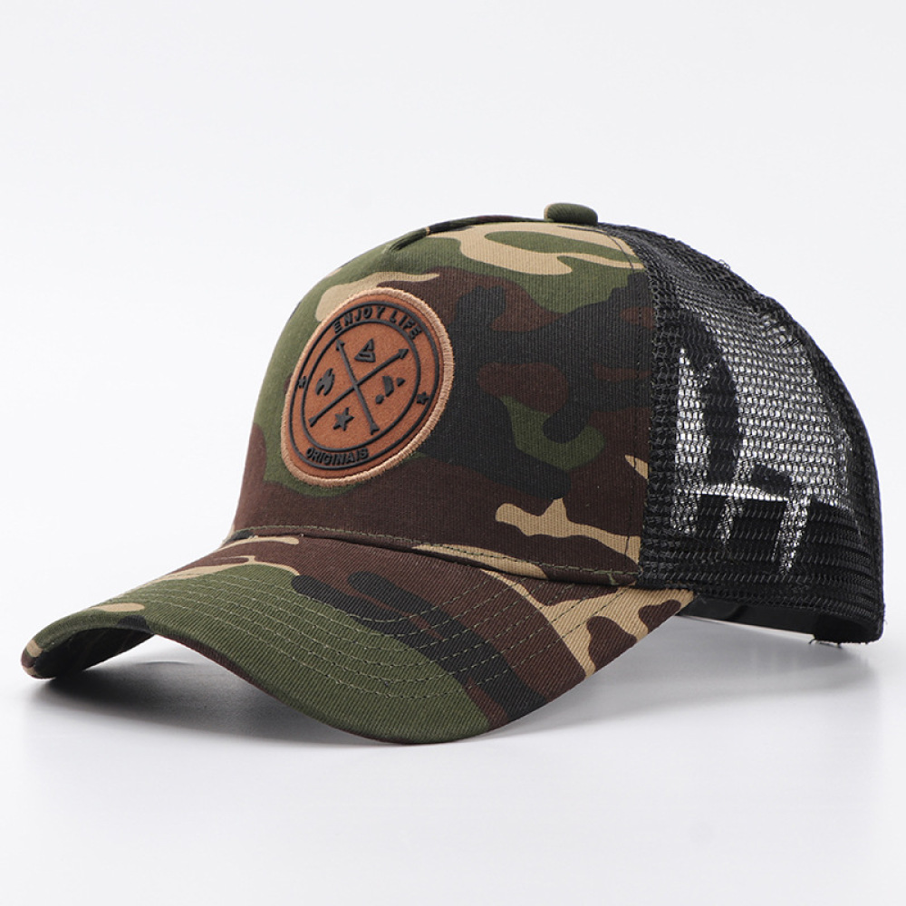 カジュアルなカモフラージュ柄パッチワークメッシュキャップ、調 - Trucker Cap Mesh のレビューと価格