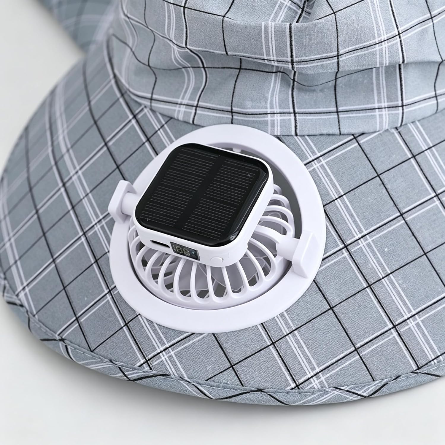 1PC ソーラーパワーネックガードファンハット USB 充電 - Visor Sun Hat のレビューと価格