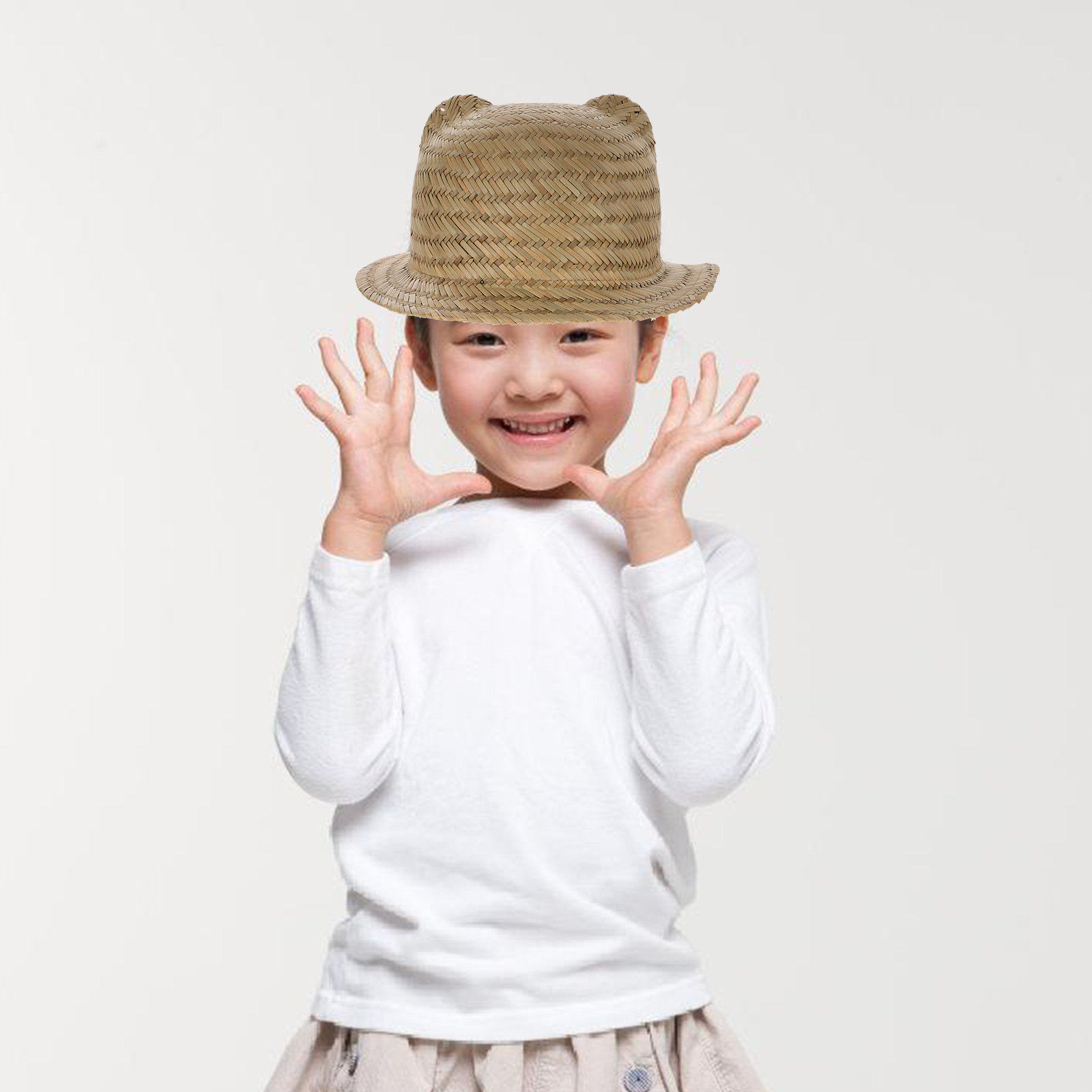 子供用麦わら帽子 幅広つば 編み込み UVカット ビーチ ピ - Sun Hat Wide Brim のレビューと価格