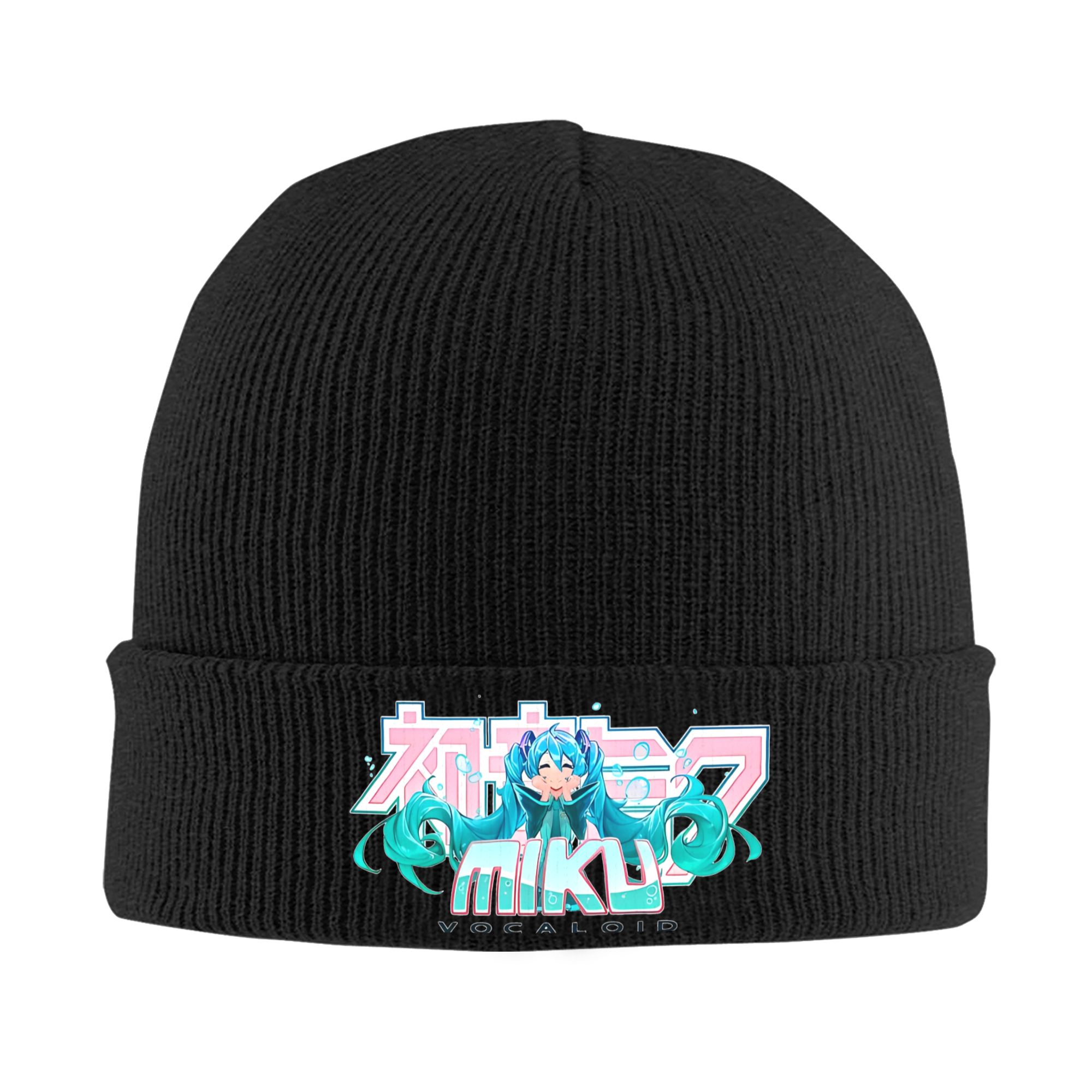 初音ミク リブニット カフ付きビーニー 男女兼用 冬用暖かい - Beanie Cuffed Knit のレビューと価格