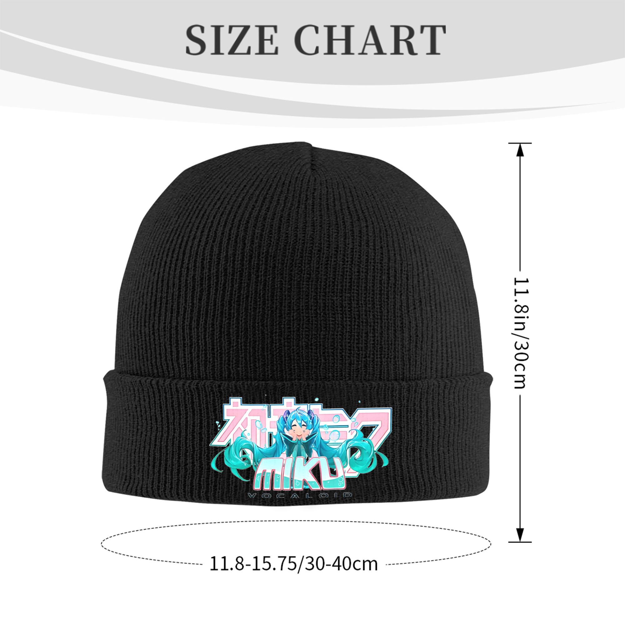初音ミク リブニット カフ付きビーニー 男女兼用 冬用暖かい - Beanie Cuffed Knit のレビューと価格