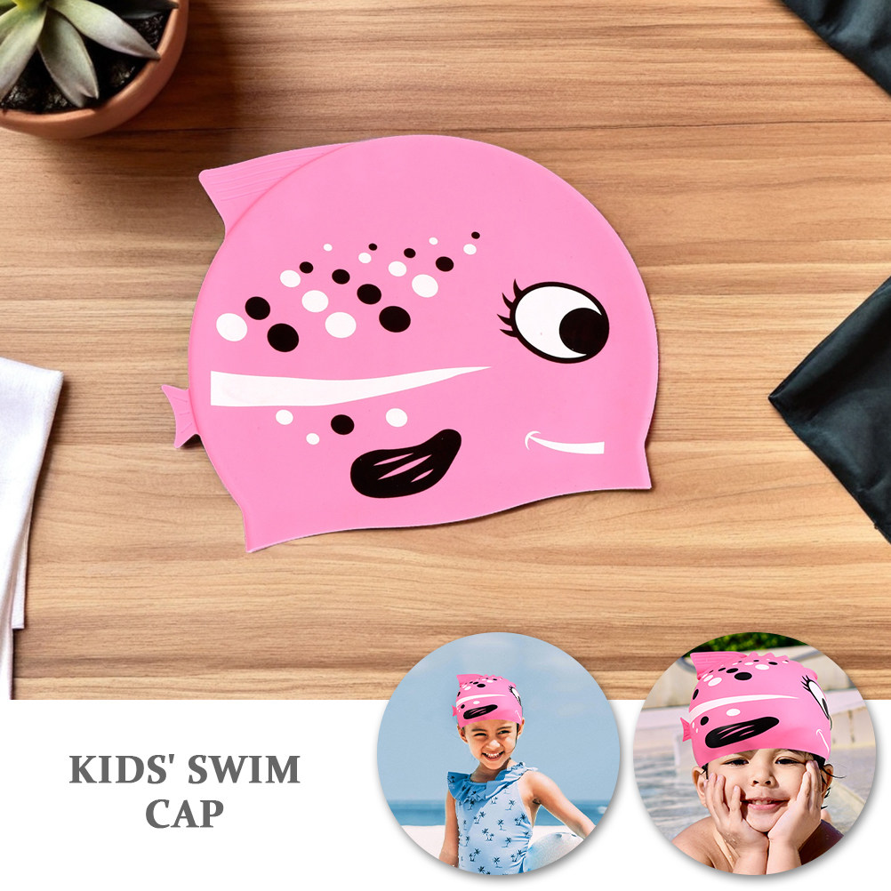2個入り子供用シリコンスイムキャップ、鮮やかな魚のデザイン、 - Swim Hat Silicone のレビューと価格