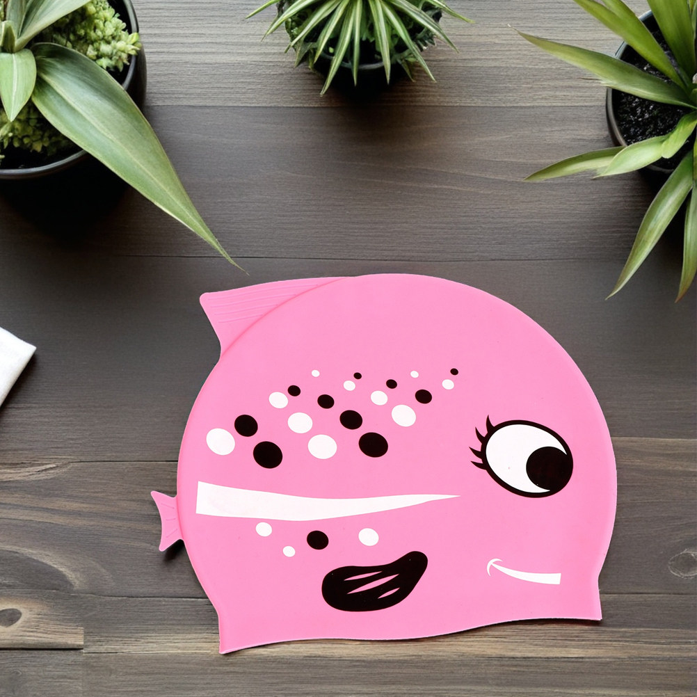 2個入り子供用シリコンスイムキャップ、鮮やかな魚のデザイン、 - Swim Hat Silicone のレビューと価格