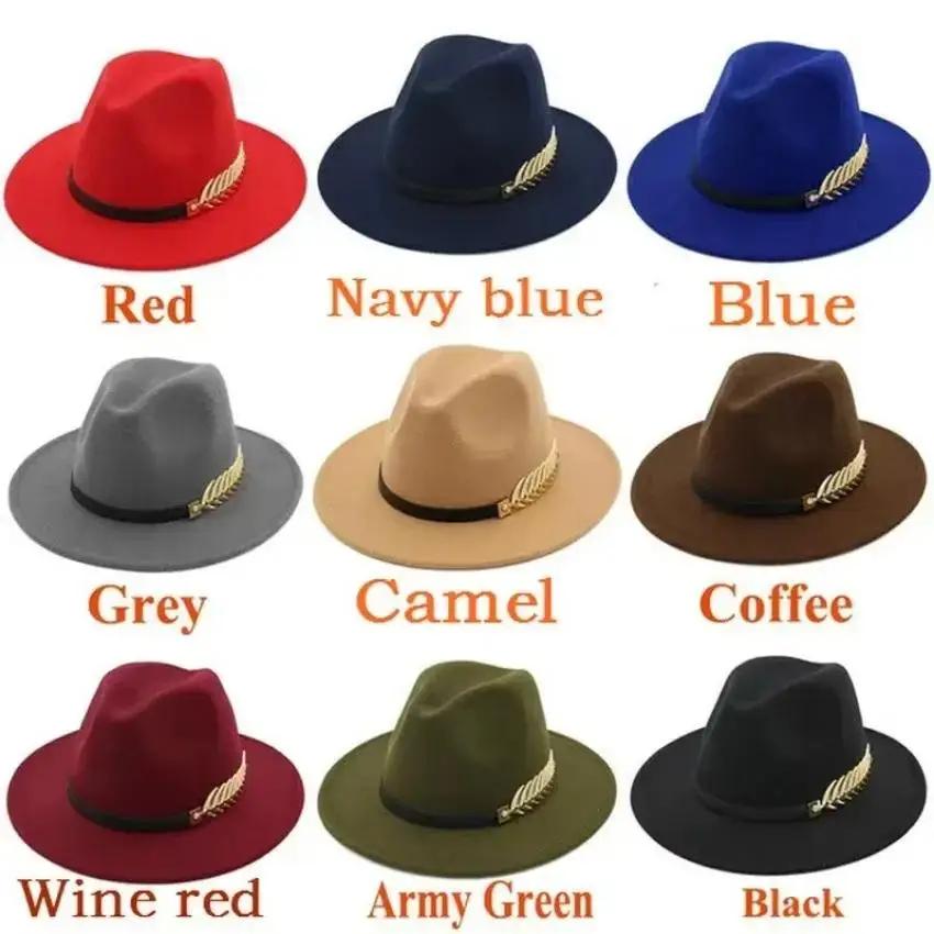 シンプルなファッションフォーマルな機会のカップルウール帽子大 - Fedora Hat Wool のレビューと価格