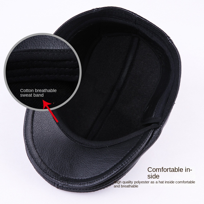 男性用本革ベレー帽,本革帽子,黒,高品質,男性用ファッション - Baseball Cap Structured のレビューと価格