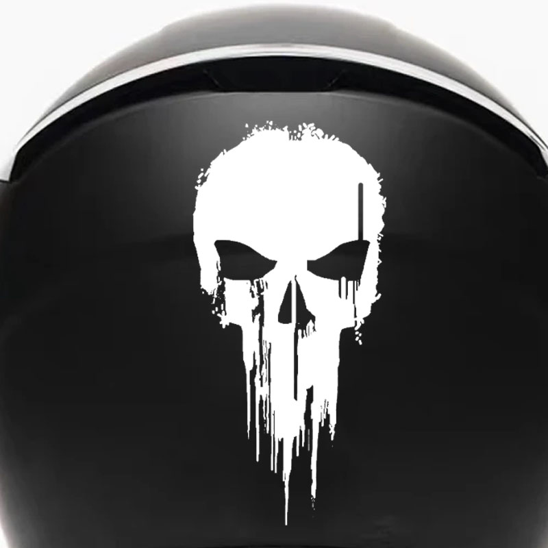1PC クールなスケルトンスカル防水ビニールステッカー、バイ - Skull Cap Helmet Liner のレビューと価格