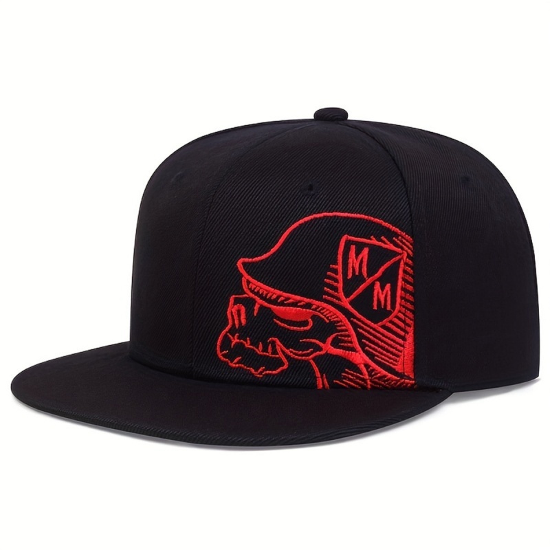 ユニセックススケルトン刺繍野球帽女性アウトドアスポーツフラッ - Snapback Hat Flat のレビューと価格