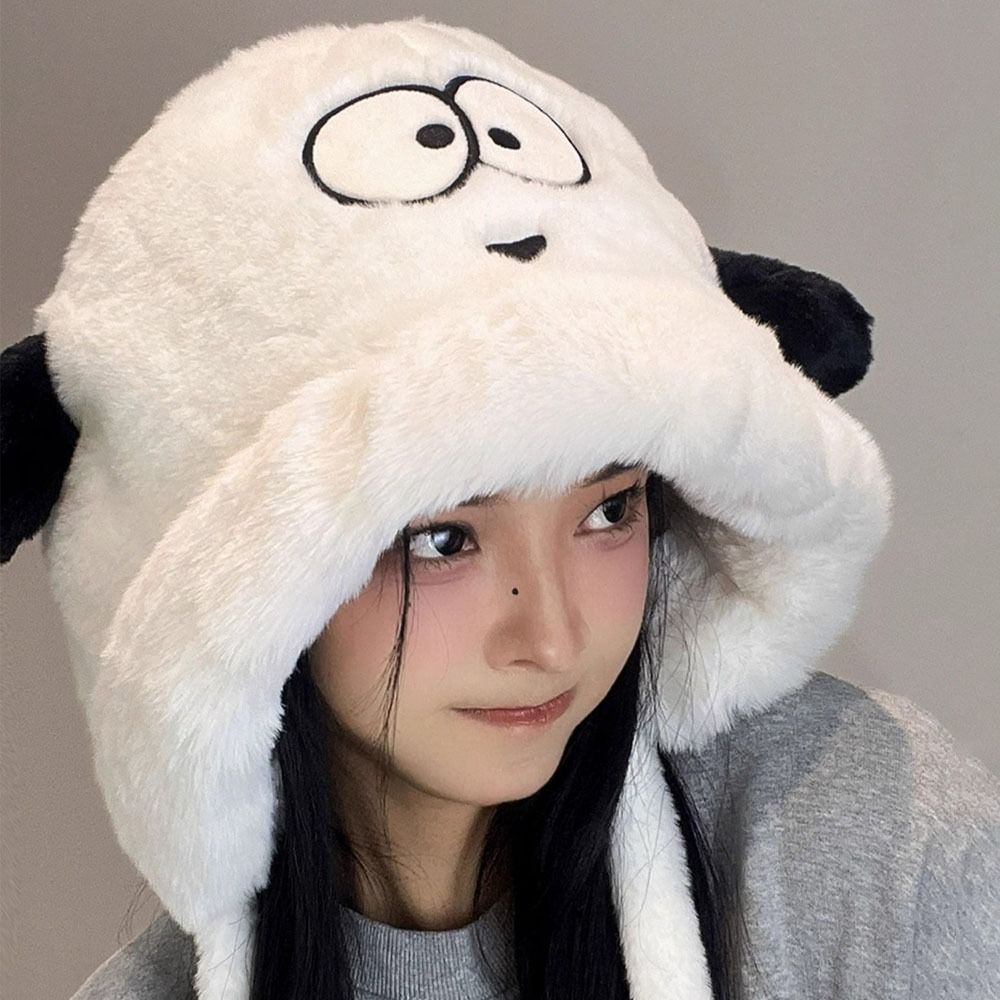 漫画風のかわいい犬耳付き女性用冬用帽子、耳保護用ふわふわイヤ - Beanie Cuffed Knit のレビューと価格