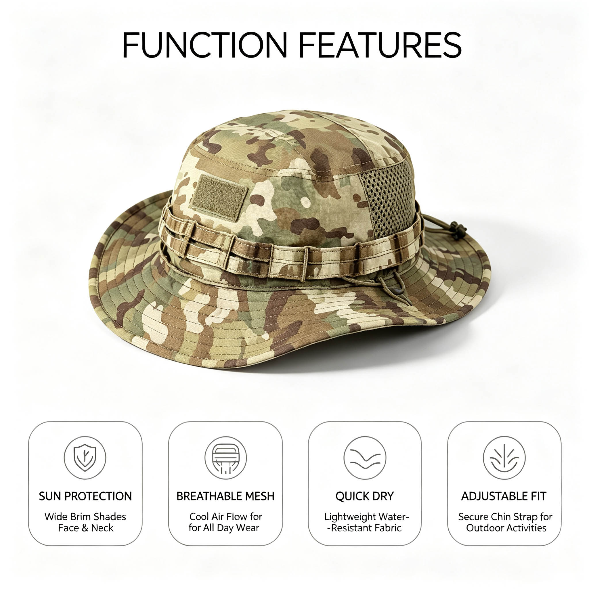 戦術的なブーニーハット メンズ 日焼け防止 広いつば付き フ - Boonie Hat Tactical のレビューと価格