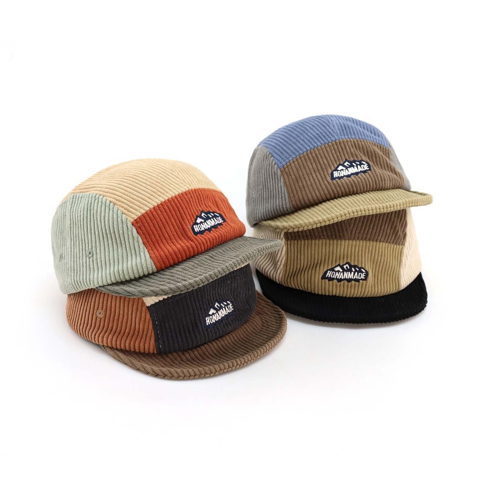 5パネルショートブリムキャップ、ヴィンテージクラシックブラッ - Corduroy Cap 5 Panel のレビューと価格