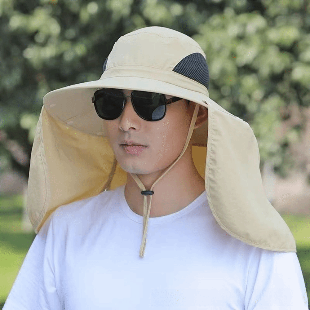 取り外し可能な布製メンズサンハット大きなつばネック保護女性用 - Visor Sun Hat のレビューと価格