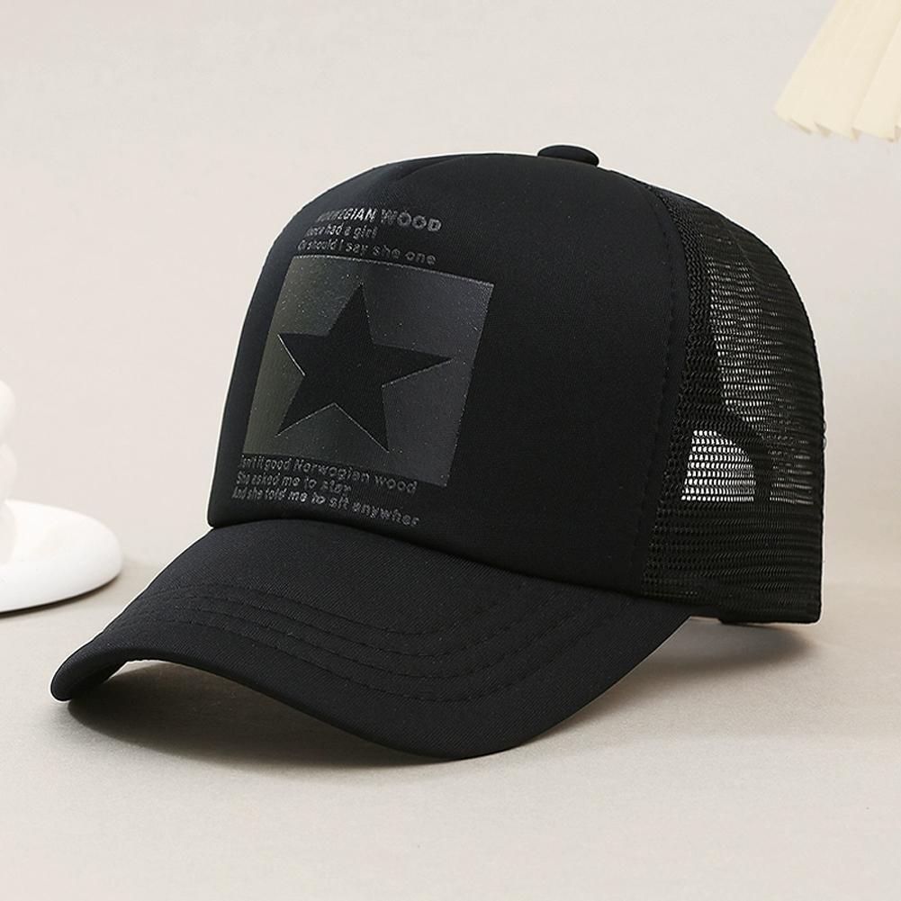 夏用メッシュ野球帽、ファッションスタープリント調節可能な野球 - Trucker Cap Mesh のレビューと価格