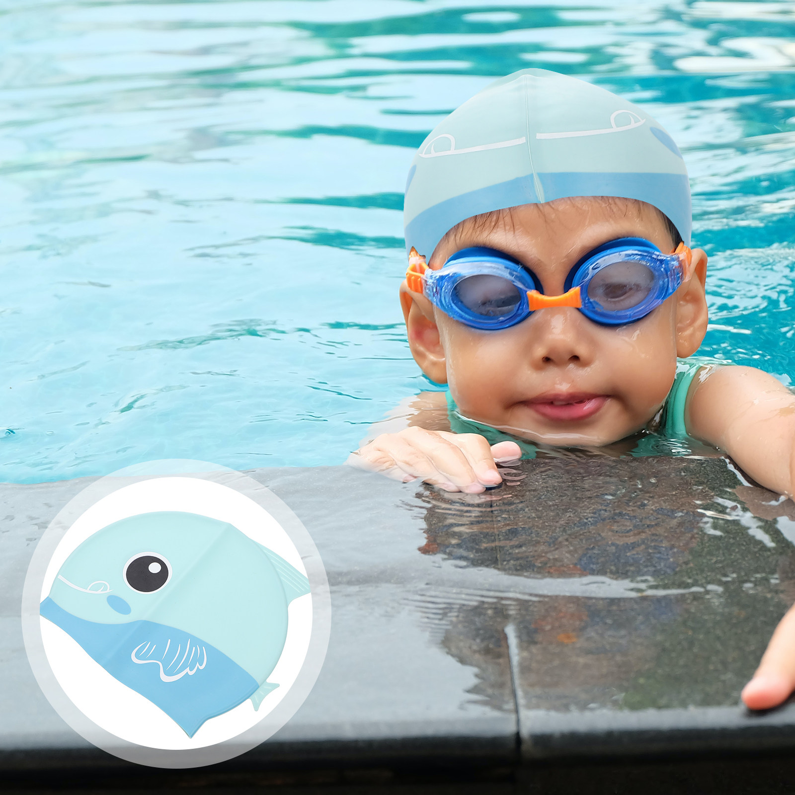 シリコーン水泳キャップ漫画子供用帽子拡張つば防水軽量柔軟で快 - Swim Hat Silicone のレビューと価格