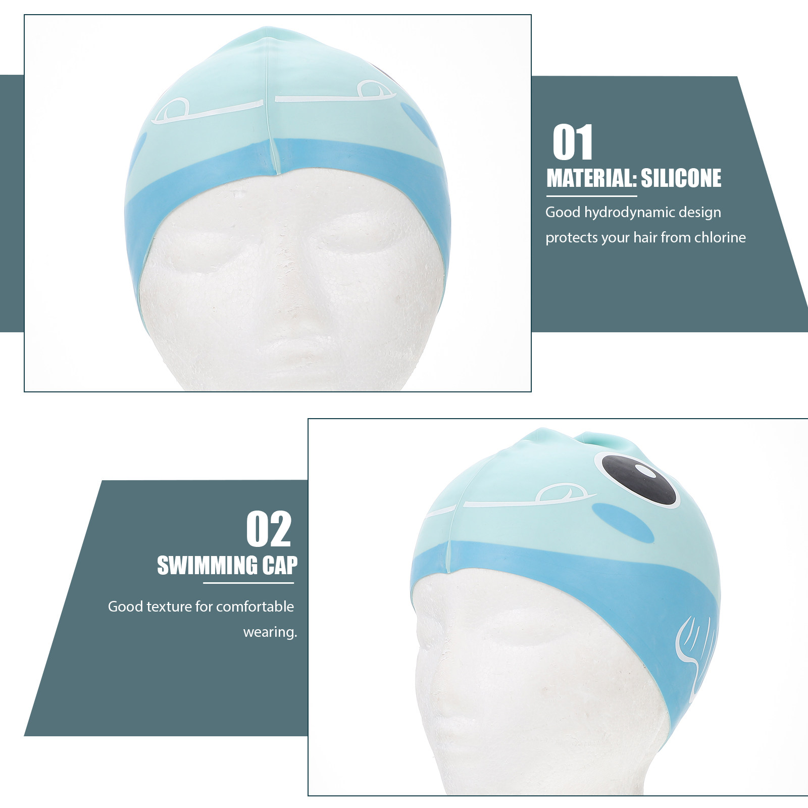 シリコーン水泳キャップ漫画子供用帽子拡張つば防水軽量柔軟で快 - Swim Hat Silicone のレビューと価格