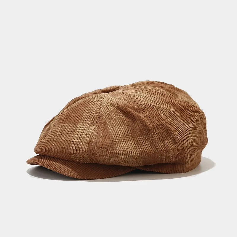 クラシックなヴィンテージコーデュロイニュースボーイフラットキ - Newsboy Cap Ivy のレビューと価格