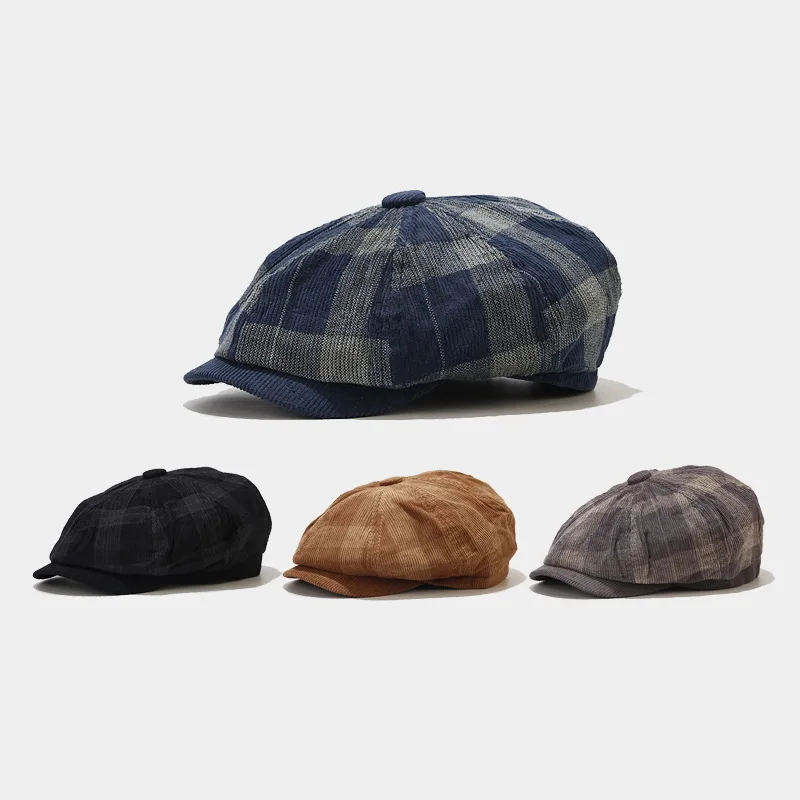 クラシックなヴィンテージコーデュロイニュースボーイフラットキ - Newsboy Cap Ivy のレビューと価格