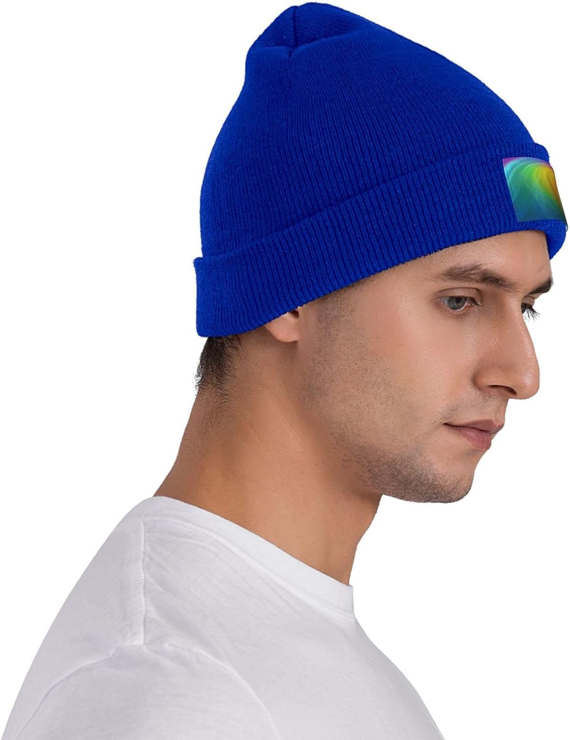 メンズビーニー、レディース冬用帽子、ニット帽、レインボーオー - Beanie Cuffed Knit のレビューと価格