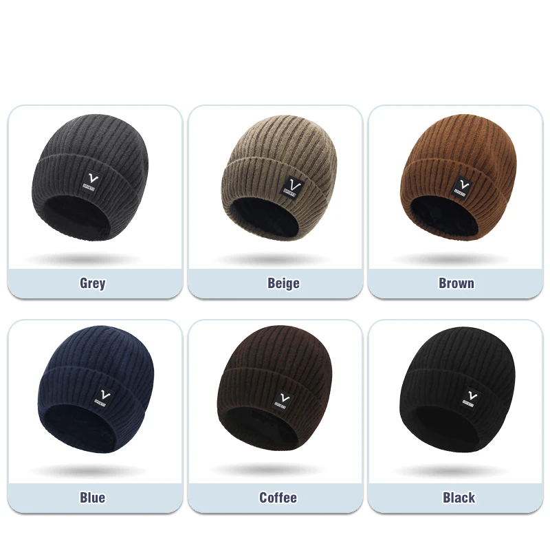 ビーニー男性だらしないニットスカルキャップ暖かいストッキング - Beanie Cuffed Knit のレビューと価格