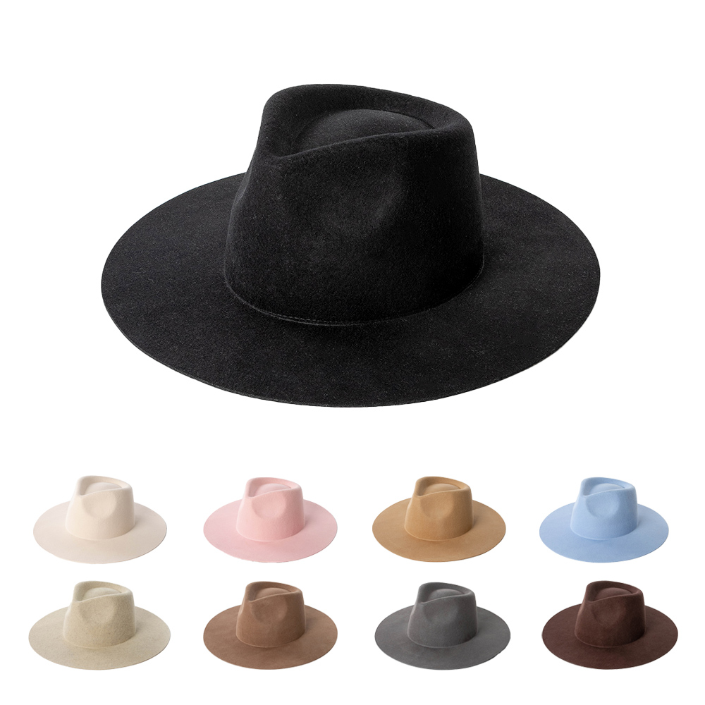 ユニセックスつばの広いフェドーラ帽子、ウール100% - Fedora Hat Wool のレビューと価格