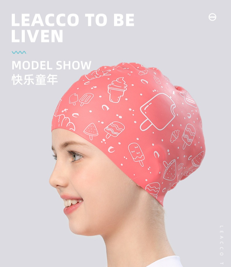 防水シリコン水泳帽 子供用 耳保護 かわいい漫画柄 水泳帽子 - Swim Hat Silicone のレビューと価格